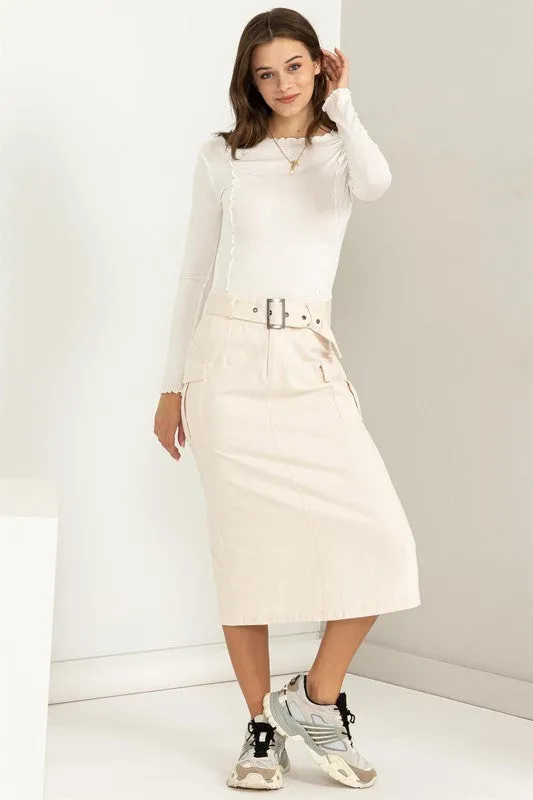 Poise Belted Cargo Skirt