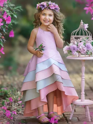 Pretty Petal Pastel Rainbow Tiered Dress