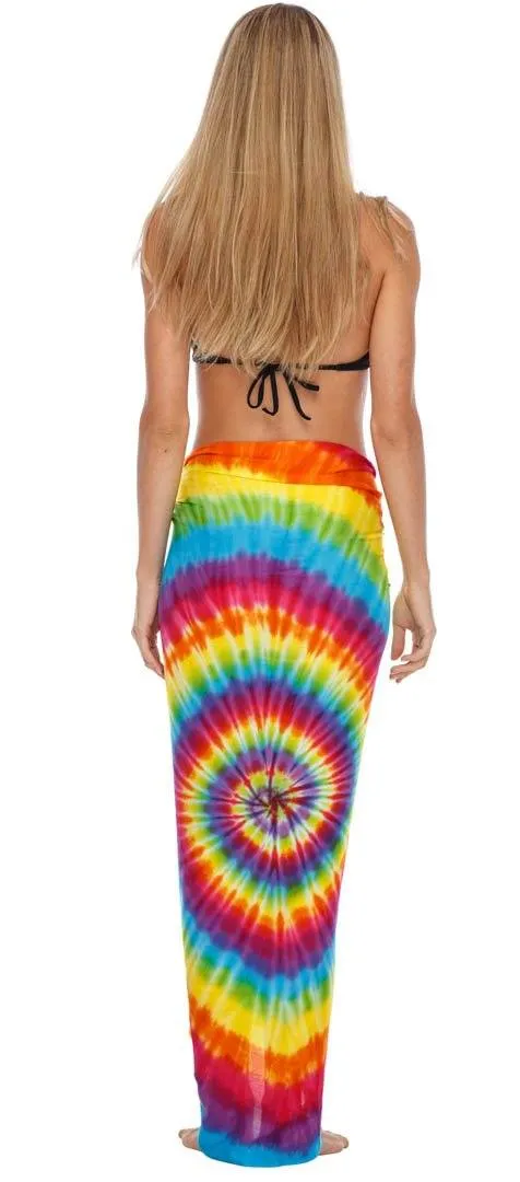 Rainbow Tie-Dye Sarong - Beach Cover-Up for Women by SHU-SHI