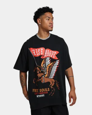 Rats Get Fat Rise Above Vintage T-Shirt Black Wash