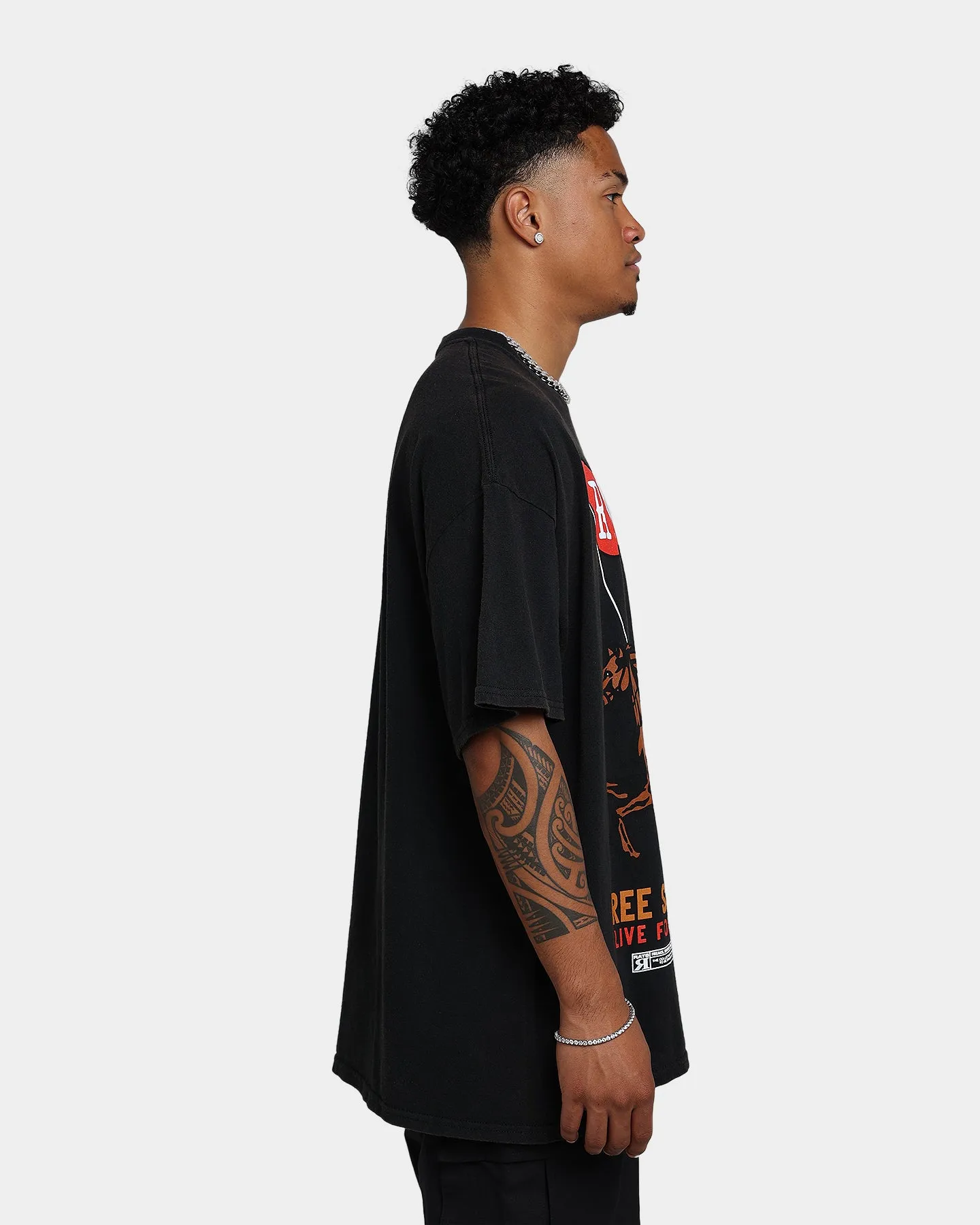 Rats Get Fat Rise Above Vintage T-Shirt Black Wash