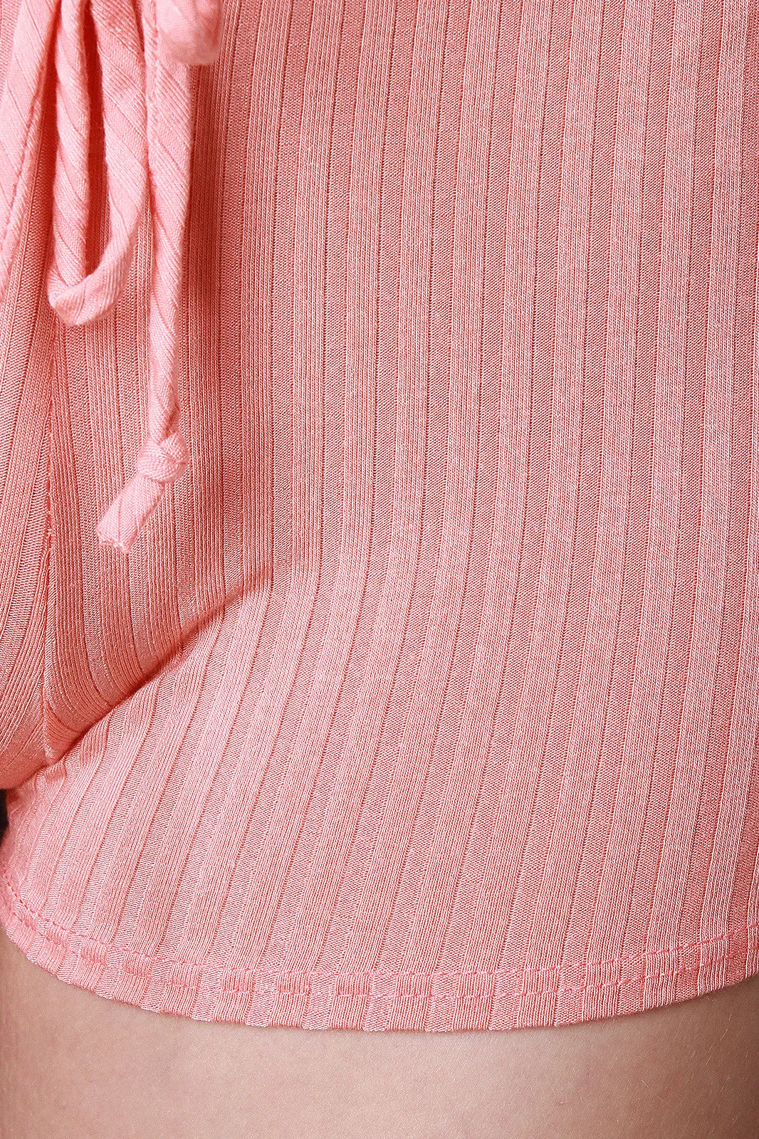 Rib Knit Drawstring Shorts