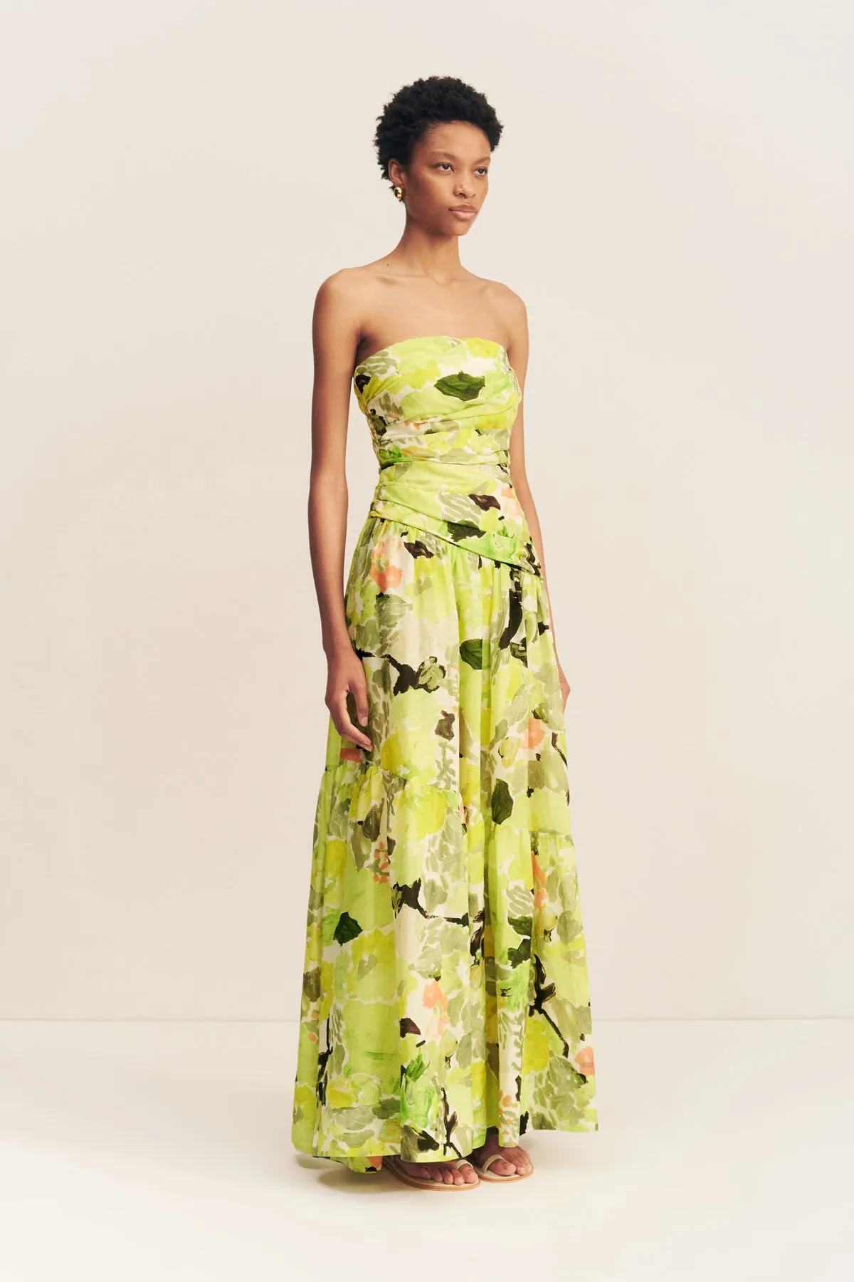 ROSCOE STRAPLESS TIERED MAXI DRESS