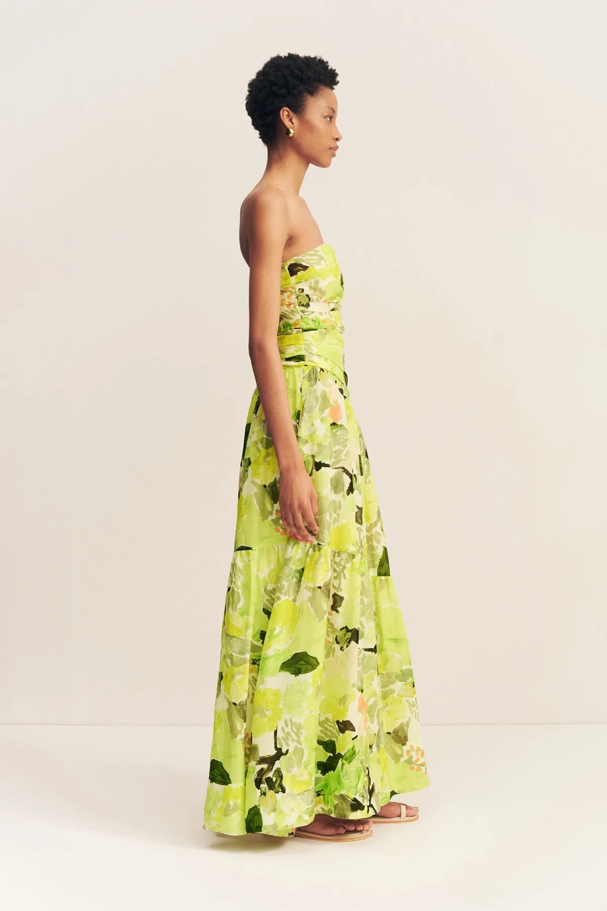 ROSCOE STRAPLESS TIERED MAXI DRESS