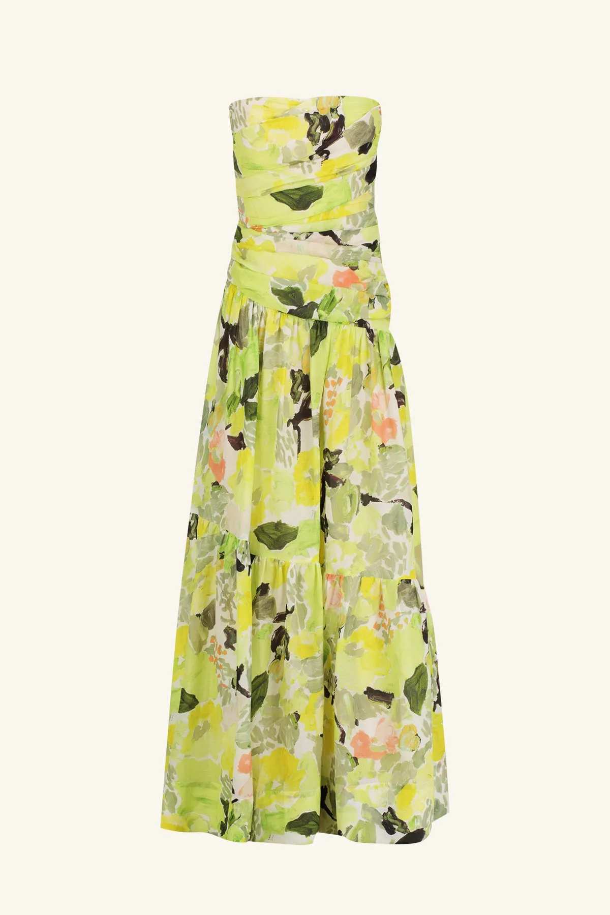 ROSCOE STRAPLESS TIERED MAXI DRESS