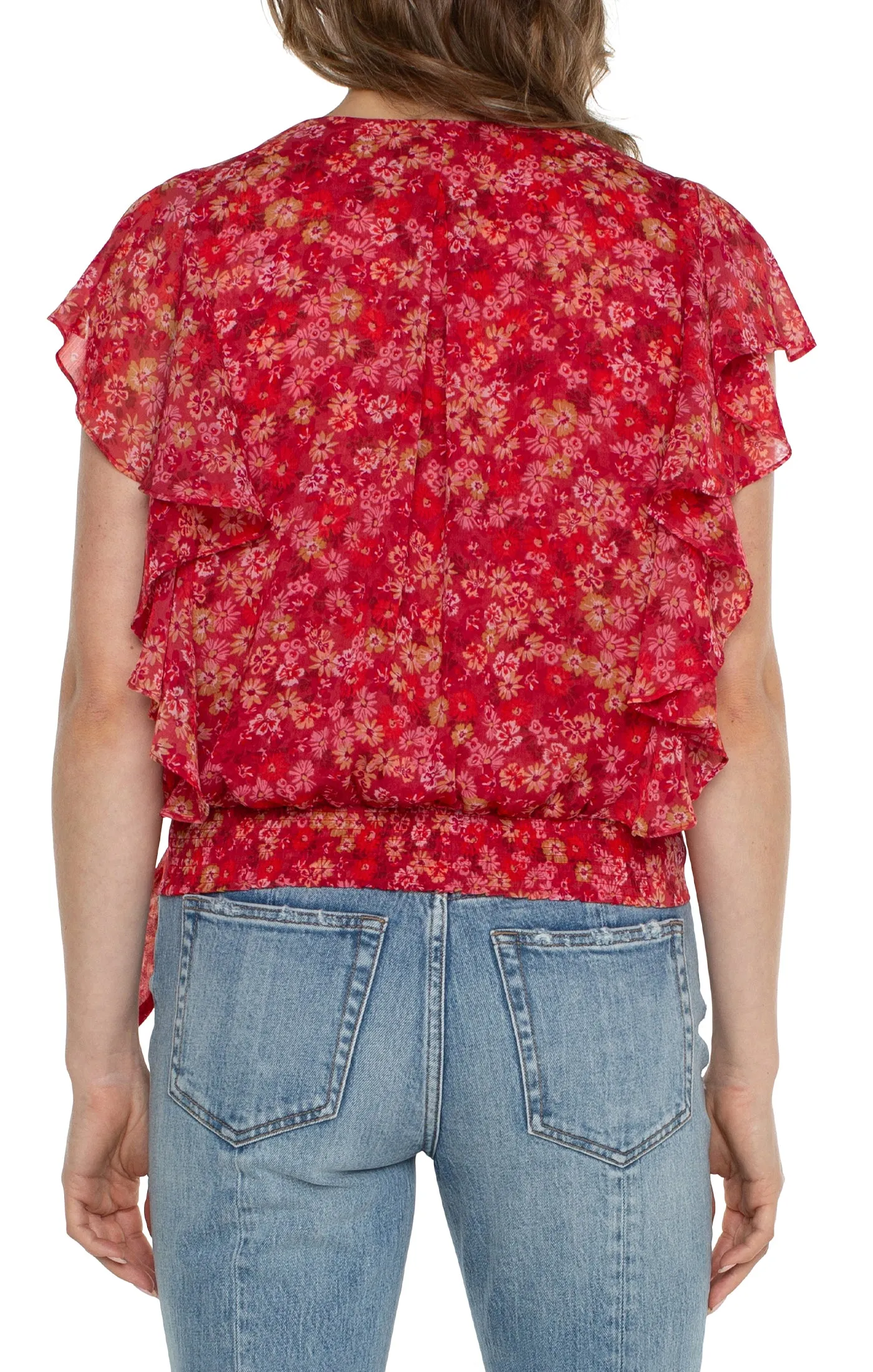 Ruffle Sleeve Front Top