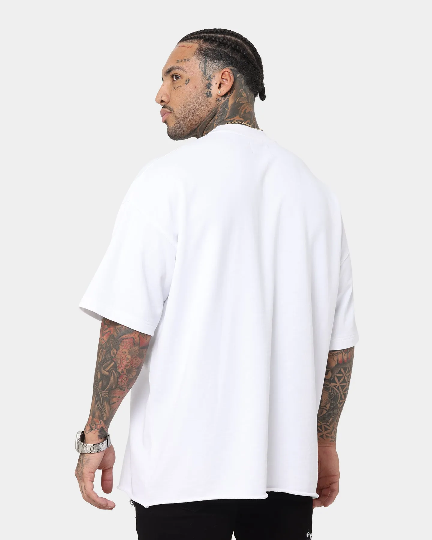 Saint Morta Gothic Rhinestone Boxy T-Shirt White