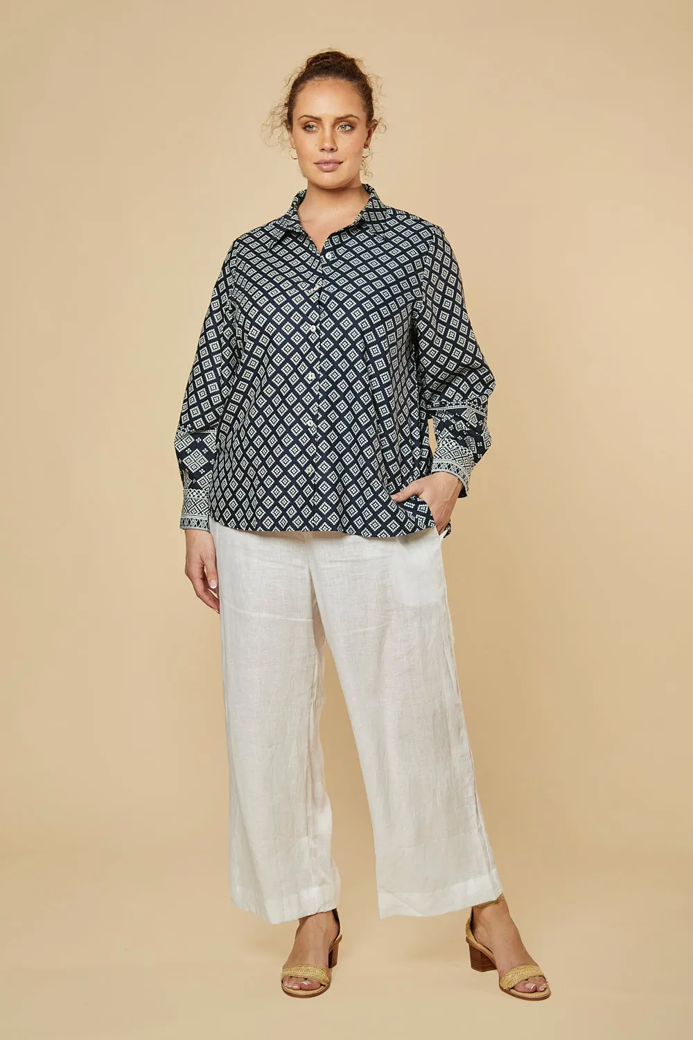 Sam Shirt in Navy Iris