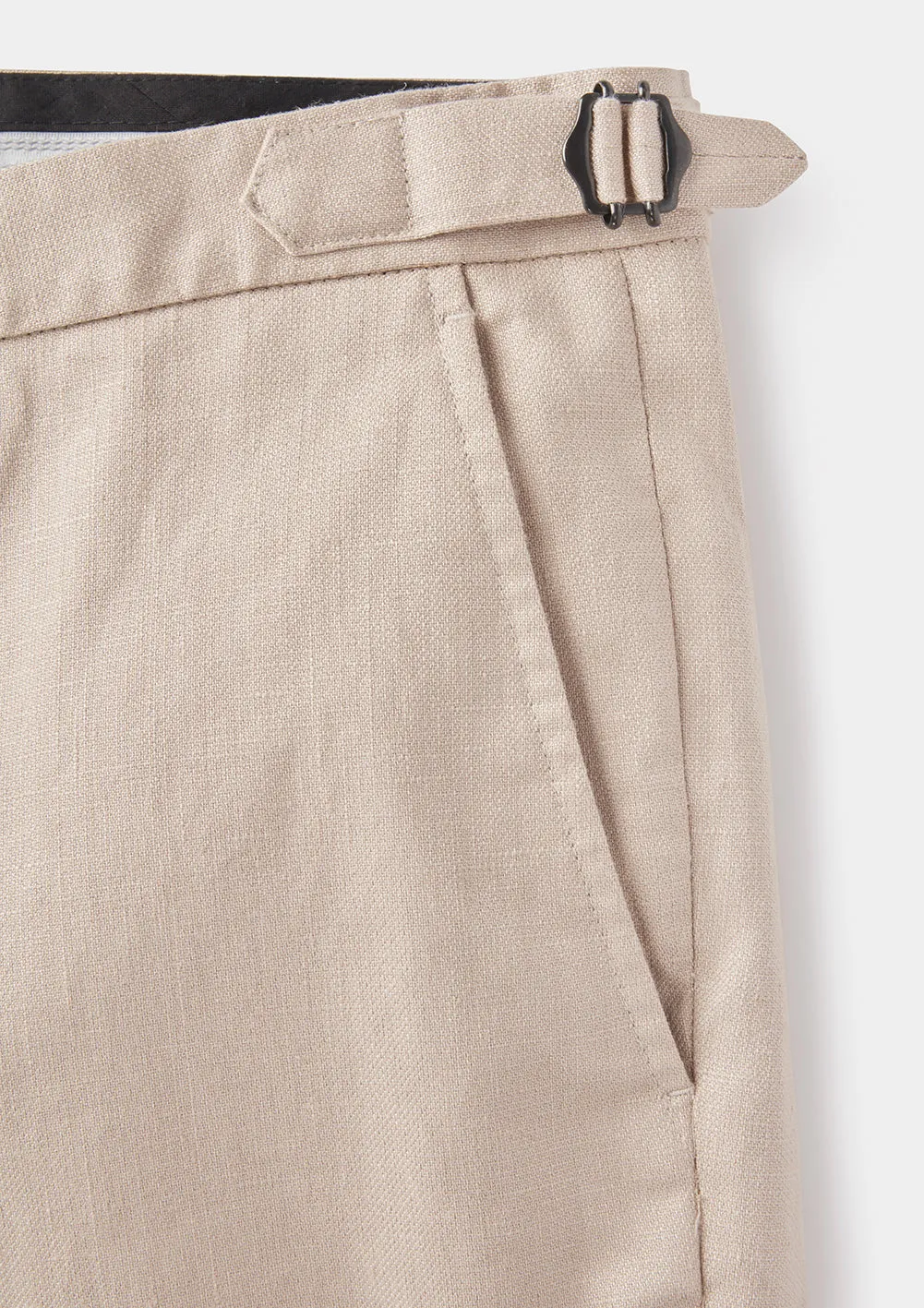 Sand Cotton Linen Formal Trousers