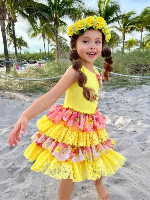 Sun Is Shining Tank Tiered Ruffle Dress