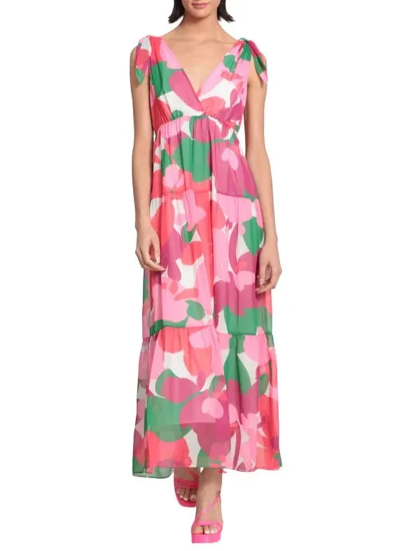 Tie Shoulder Large Floral Maxi Dress
