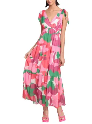 Tie Shoulder Large Floral Maxi Dress