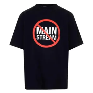 Vetements Unisex No Mainstream Cotton T-Shirt Black