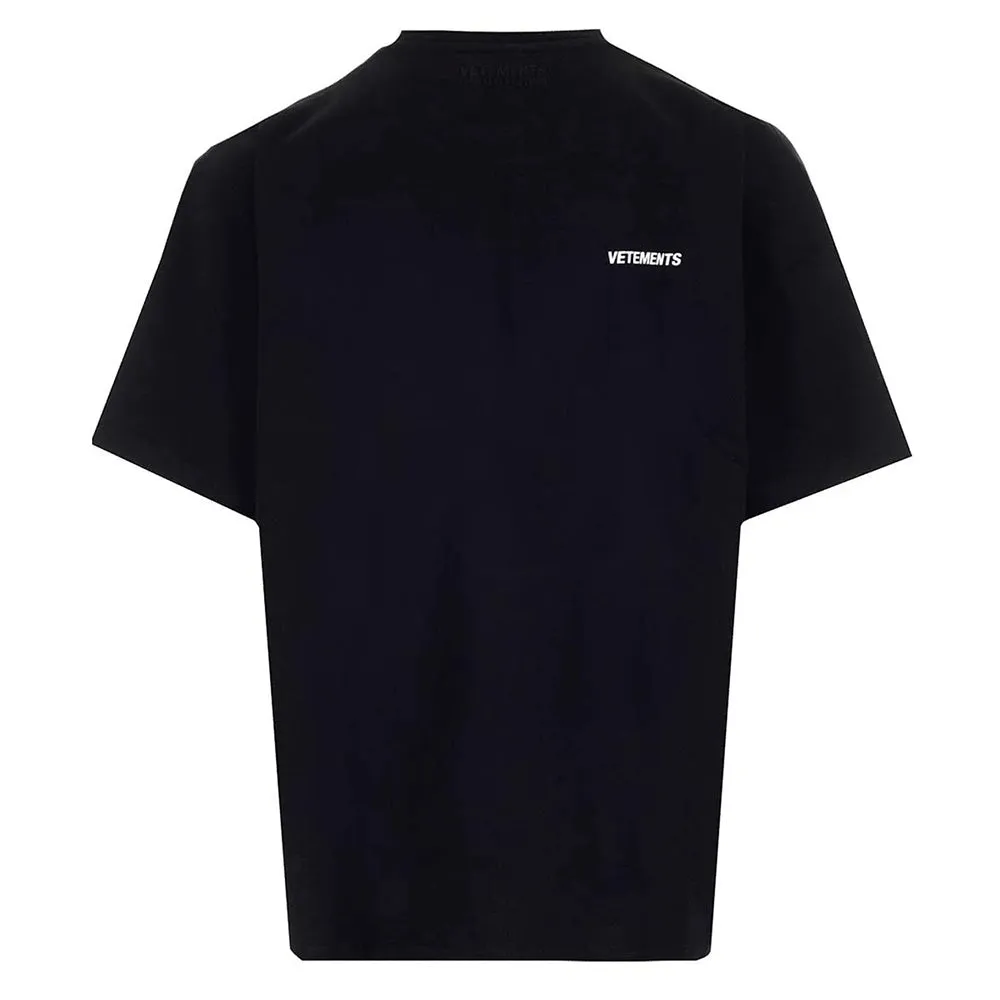 Vetements Unisex No Mainstream Cotton T-Shirt Black