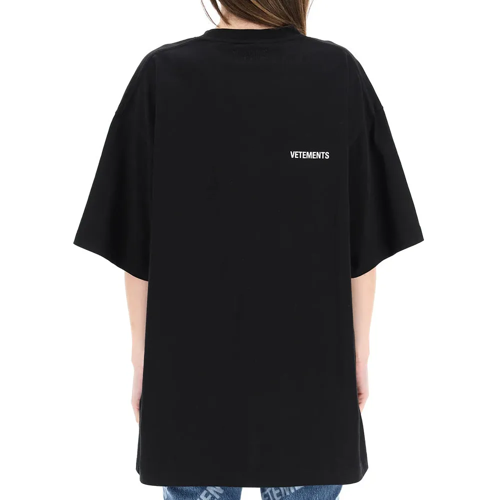 Vetements Unisex No Mainstream Cotton T-Shirt Black