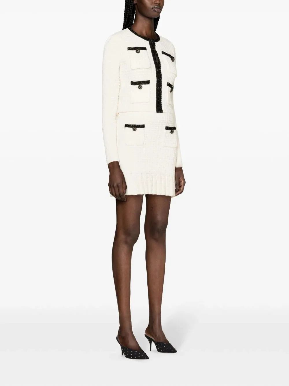waffle-knit cropped jacket