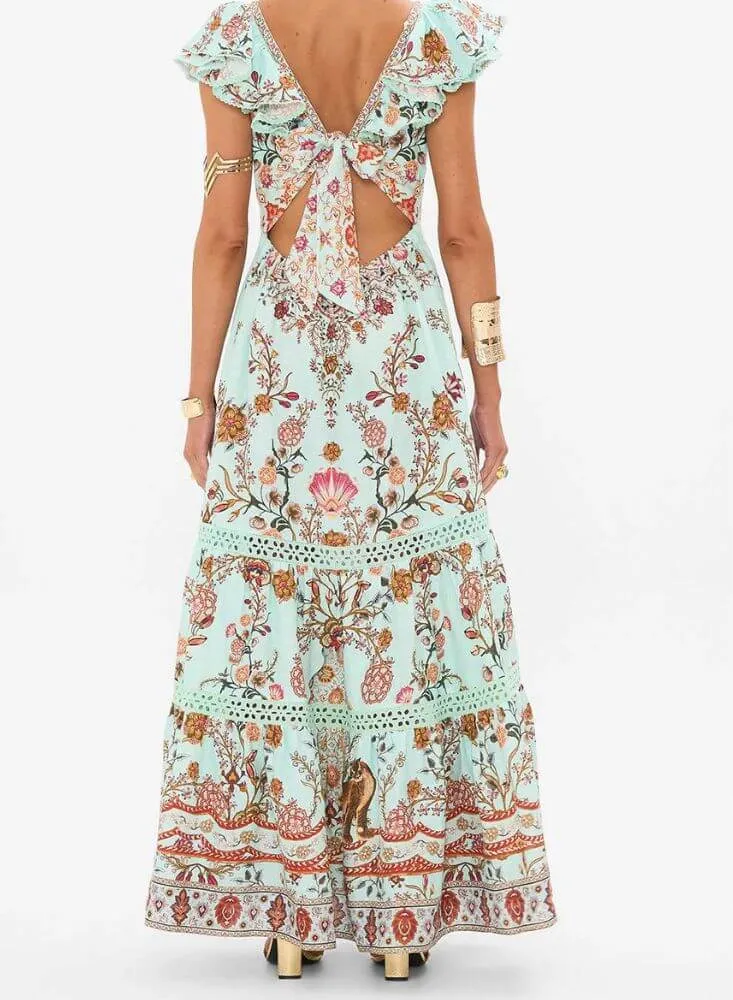 Weaving Worlds Tiered Dress with Neck Frill