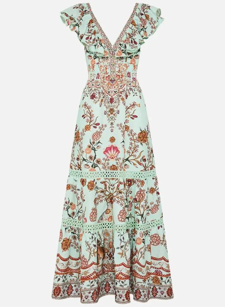 Weaving Worlds Tiered Dress with Neck Frill