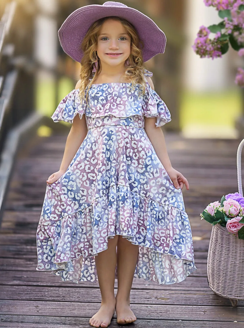 Whimsical Wilderness Cold Shoulder Maxi Sundress