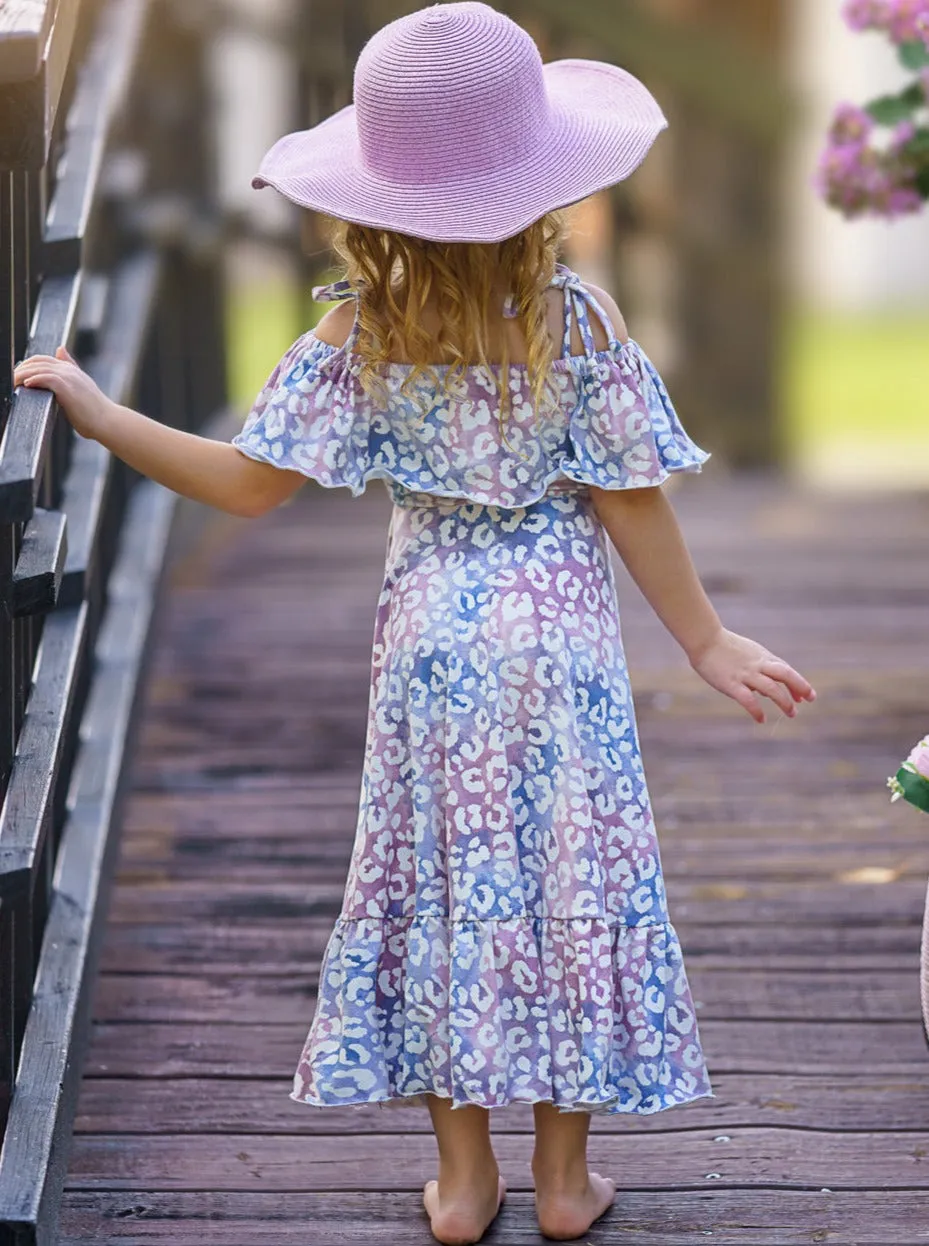 Whimsical Wilderness Cold Shoulder Maxi Sundress