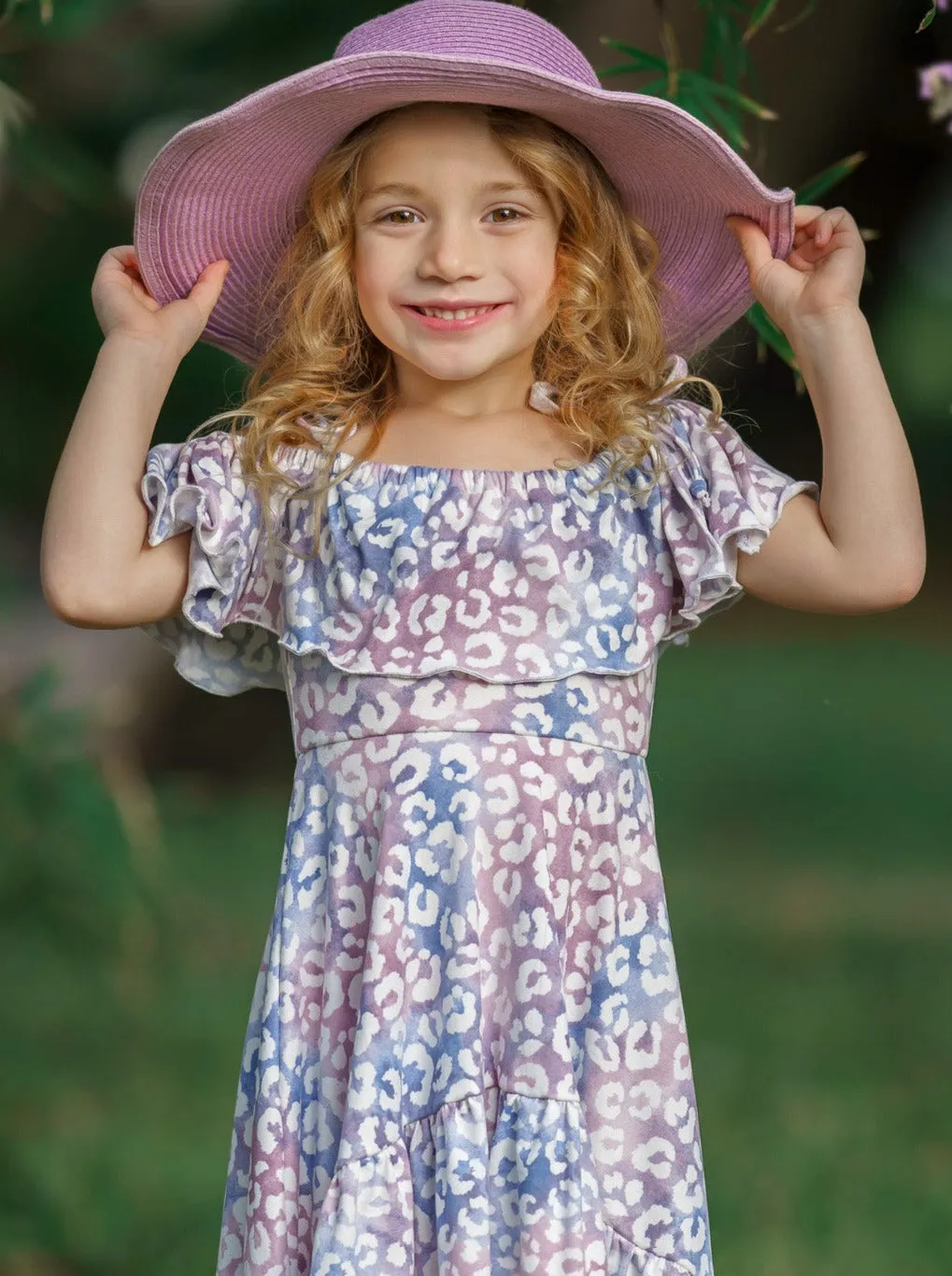 Whimsical Wilderness Cold Shoulder Maxi Sundress
