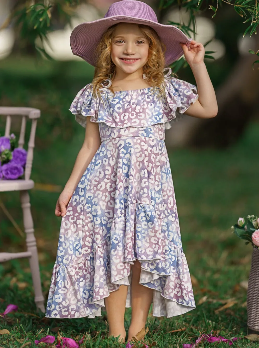 Whimsical Wilderness Cold Shoulder Maxi Sundress