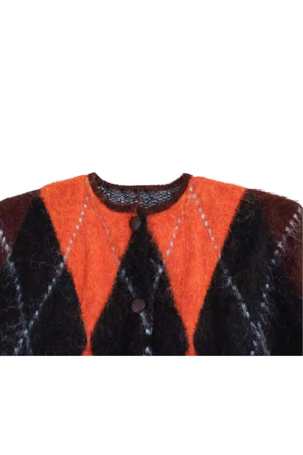 'Zoey' Long Sleeve Crew Neck Jacquard Knit Jacket